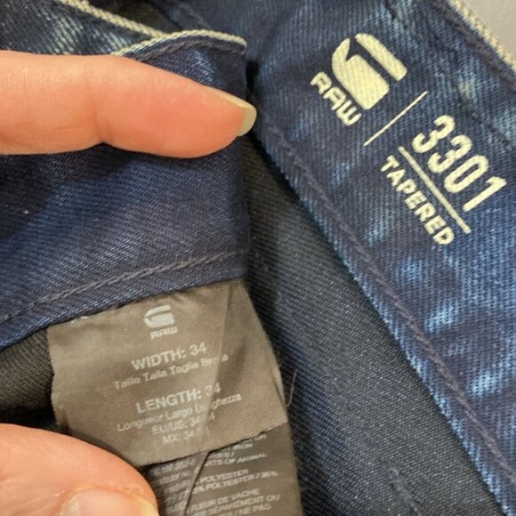 G-Star Raw 3301 Tapered Jeans Size 34 - Picture 13 of 15